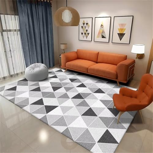 Tapis enfant fille gris et rose géométrique pour chambre - 2