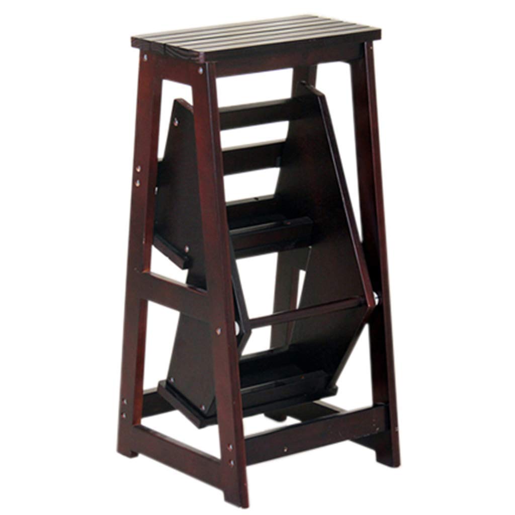 Escabeau portatif pliante escabeau de mode chaise bois massif 3 étapes 150kg