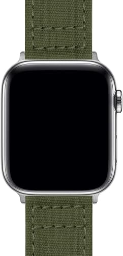 Miniatura 6 de Barton Watch Bands - Correas de reloj de lona y acero inoxidable, liberación rápida, color a elegir, compatible con todos los relojes Apple 1, 2, 3,