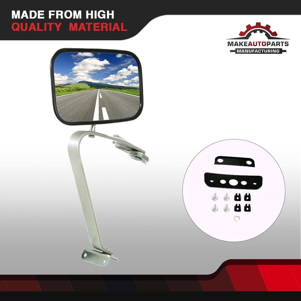 Left Side Chrome Manual Door Mirror Extended Style For Ford Bronco 1987 1988 1989 1990 1991 - FO1320102