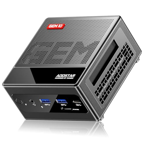 AOOSTAR GEM10 Mini PC, Ryzen7 7840HS Mini Desktop Computer, 16GB RAM+512GB SSD, Micro Gaming PC Win11 Pro 4K@120Hz 3-Display/Oculink/DP1.4/USB4/4xUSB3.2/2x2.5G RJ45/WiFi6, Supermini