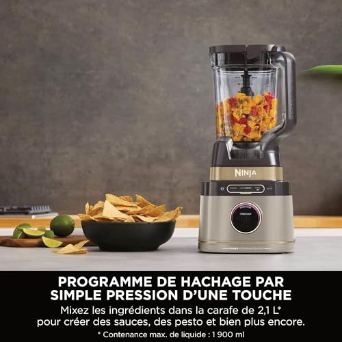 Ninja Detect Power Blender Processor Pro 3-en-1, mixeur 1200W, bol à mélanger, lame malaxeur, 3 gobelets individuels, récipient, pétrir, mixer, hacher et mélanger, stone or, TB401EUSTGD – Image 4