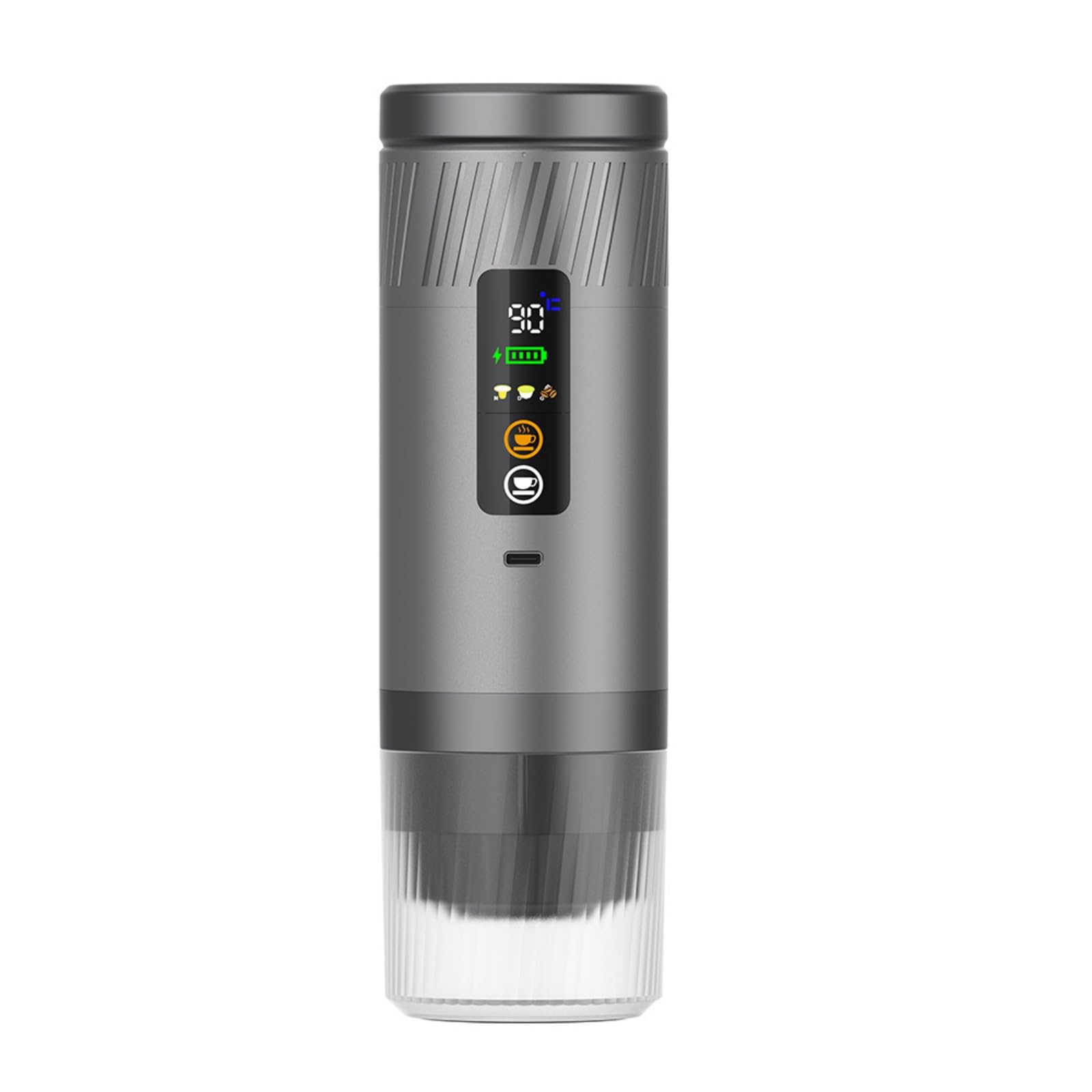 predolo Macchina da Semiautomatica con Pompa Funzionamento Semiautomatico Semplice Macchina da Caffè Portatile per Spazi Piccoli, Ufficio, Grigio Argento