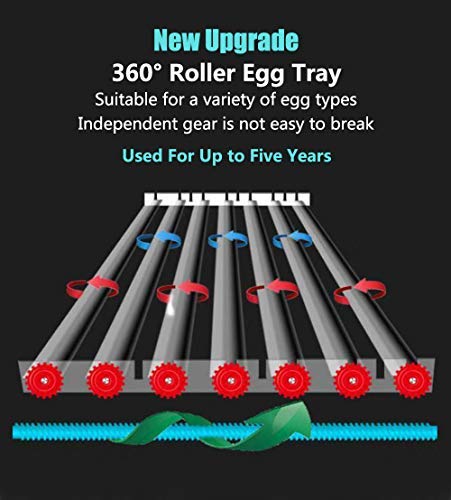 Miniatura 6 de Incubadora de huevos, incubadora de huevos con giro automático de huevos y control de humedad, criadora grande de aves de corral para pollos, patos,