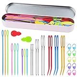 Cholung TheGreenth Large-Eye Bent Tip Yarn Needles 2.7''/6pcs, Plastic Big Eye Sewing Needles(5.9''3