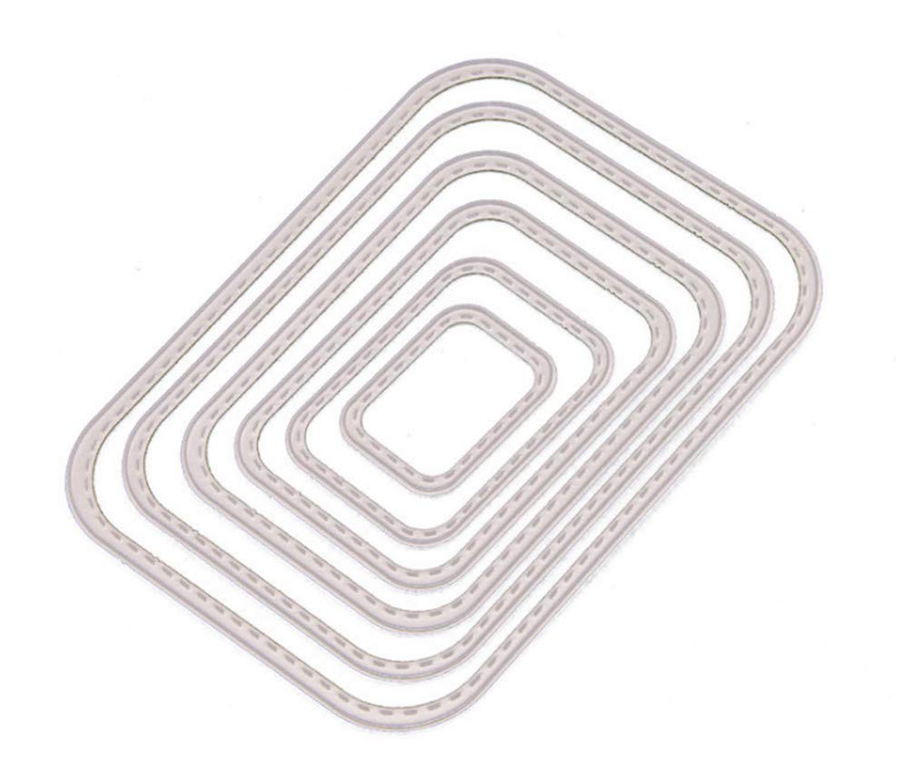 Mvchifay Arc-ractangular Set Cutting Dies for Card Making Metal Die-Cuts Scrapbooking Tool DIY Craft Punch Template Embossing for Paper Album Decor (6 Pcs Rectangular Frame)