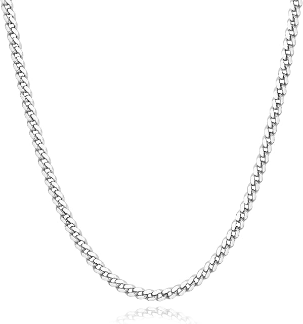 Momlovu 3.5mm Silver Chain | Gold Chain for Men Women Boy,Cuban Link Chain Necklace for Men -18K Gold Plated Chain Necklace Mens Chain Durable Stainless Steel Cuban Chain Update Jewelry Gift 18/20/22/24/26Inch