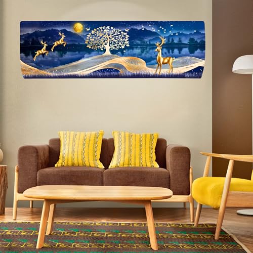 Image of Printed Split Ac Cover Indoor Unit For 1.5 Ton Capacity AC, Inner Unit Ac Cover, All Weather Cover /Attractive Digital Prints /Dustproof /Silken water-resistant Split Ac Cover (Gold Deer)