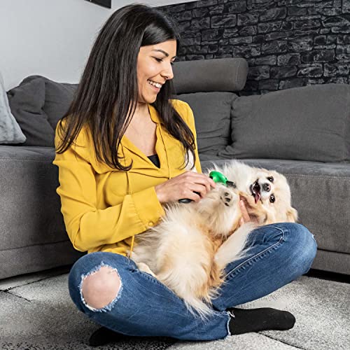 Fino Pet Hundebürste Größe S speziell für kleine Hunde bis 9 KG, ob für Kurzhaar oder Langhaar Hunde, hervorragend auch für Welpen Pflegewerkzeug als Hundezubehör für Entfernung der Unterwolle