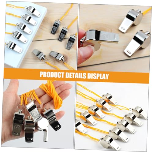 Set de 24 silbatos metálicos con cordón para árbitros miniatura 3