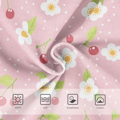 Wusikd Cute Cherry Girls' Underwear Cotton Flower Pink Girls Briefs Soft Toddler Underwear 2T3