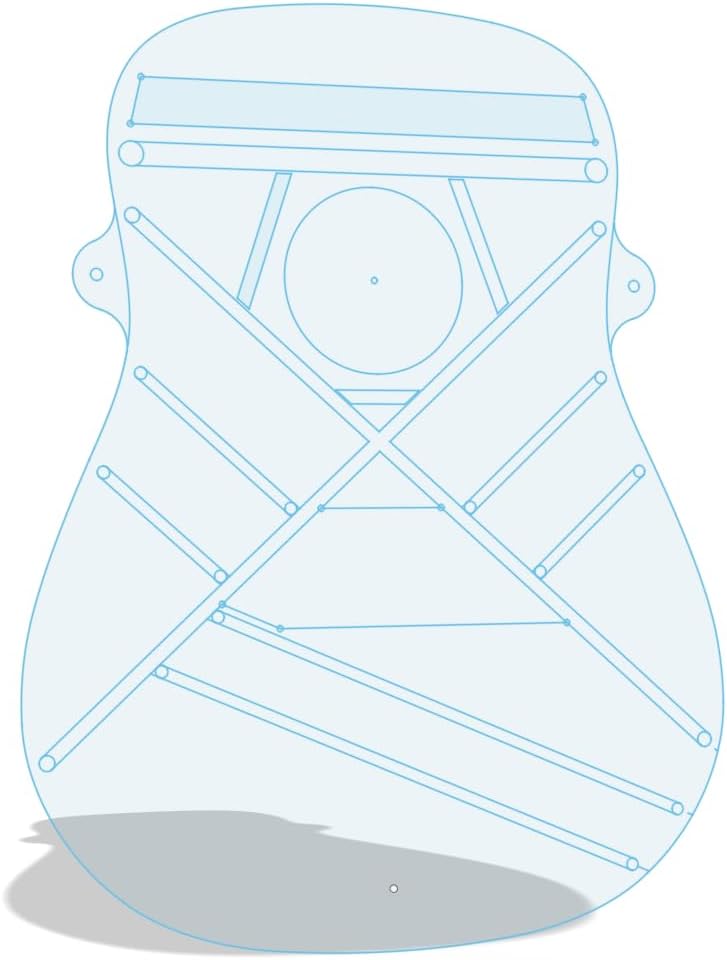 Dreadnought Acoustic Guitar Soundboard Acrylic Bracing Template