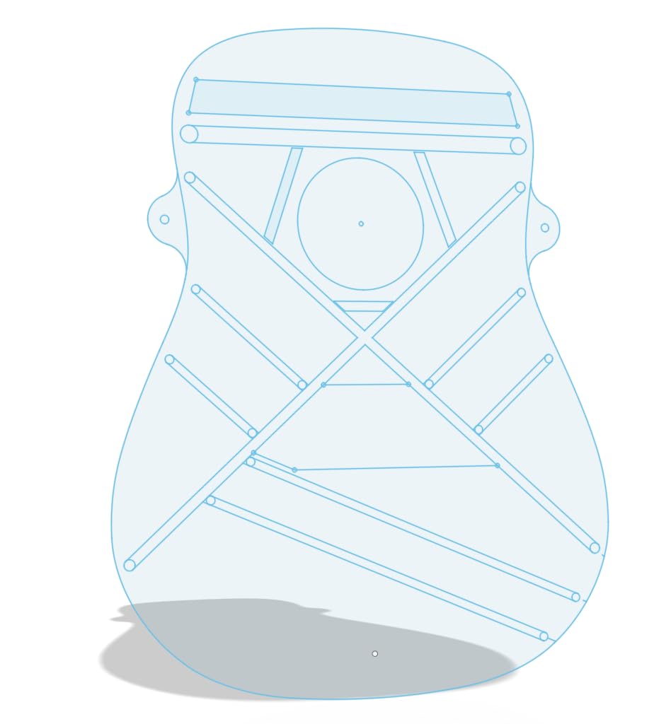 Dreadnought Acoustic Guitar Soundboard Acrylic Bracing Template