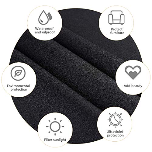 WPCTEV Static Cling Total Blackout Privacy Window Film Cover 100% Light Blocking No Glue Black Window Tint for Home Room Darkening Easy Removal 17.7 Inch x 6.5 Feet
