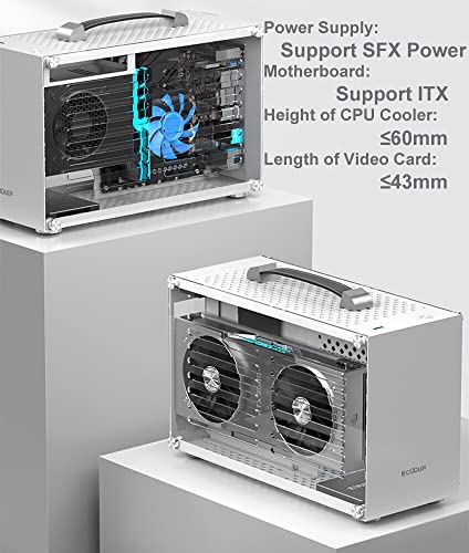 Ediy Itx Mini A4 Computer Case 7.5L Aluminum Mini-Itx Motherboard Small Pc Case Test Bench Support Sfx Power Supply 300Mm Vedio Card Transparent Acrylic Side Panel #TOP3