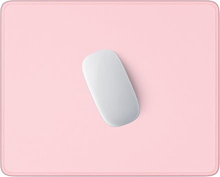 Hsurbtra Mouse Pad, Premium-Textured Square Mousepad 26 x 21 cm, Stitched Edge Anti-Slip Waterproof Rubber Mouse Mat, Pretty Cute Mouse Pad for Office Gaming Laptop Women Kids Pink
