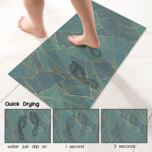 Yihouse Bath Mat Rug-32"X17" Thin Quick Dry Bathroom Rugs Non Slip Super Absorbent Rubber Mat Washable Shower Mat For Bathroom Floor Sink Bathtub Innovative Bathroom Mat #TOP6