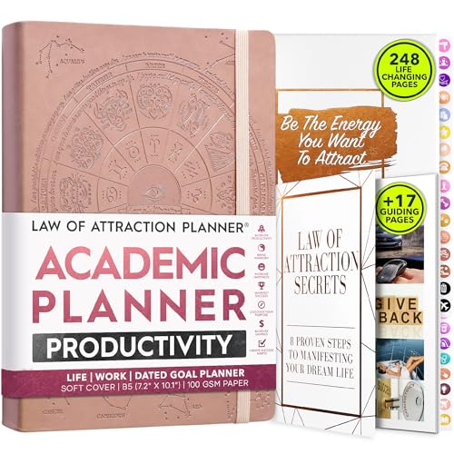 Academic Planner 2025-2026 - Weekly and Monthly Planner to Increase Productivity & Happiness | Daily Manifestation Journal | Goal, Gratitude Journal & Stickers | Dated from July 2025 - July 2026