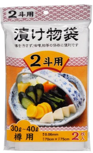 Amazon｜[日本技研工業] 漬け物袋 2斗樽用 (30~40L) 2枚入り 透明 0.06