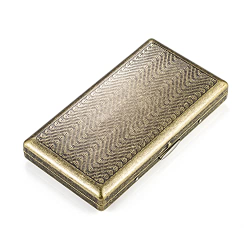 Étui à cigarettes vintage en métal pour femme - Étui à cigarettes pour 100 mm - Slim - Pour 20 cigarettes - En acier inoxydable - Avec boîte cadeau...