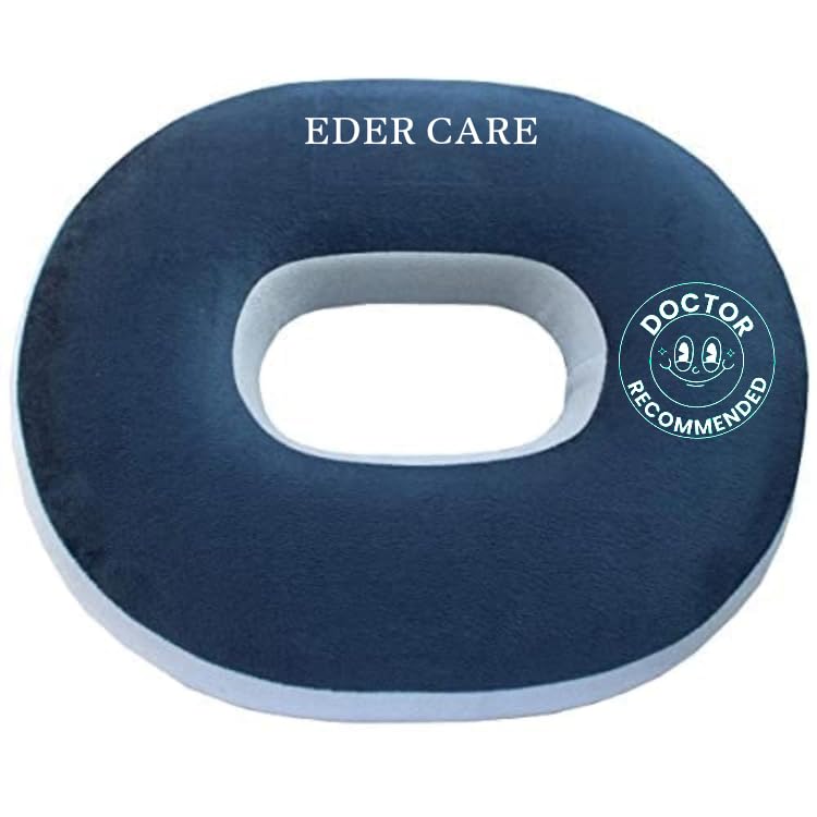 Orthopaedic Foam Donut Ring Pillow Coccyx Seat Cushion for Piles Haemorrhoid Coccyx Sciatica Tailbone Back Pain Fistula Prostate Post Natal Pain Relief Chair, Blue-image-40