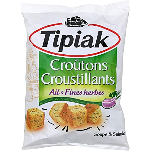 TIPIAK - Croutons Salade Ail Et Fines Herbes 100G - Lot De 4
