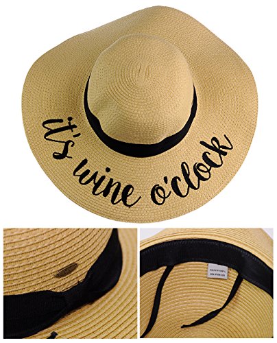 Sombrero de Playa Cruzable con Cinta Bordada para Mujer miniatura 4