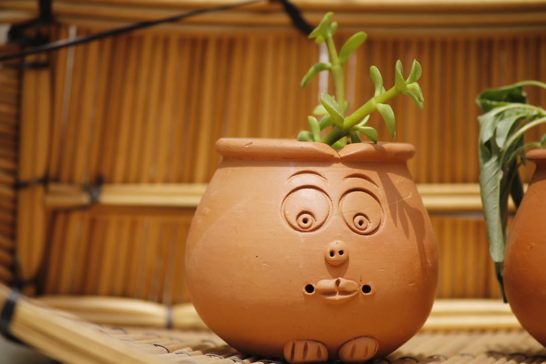 Terremaati Terracotta Emoji Flower Pots for Home Planters, Terrace, Garden | Suitable for Home Indoor & Outdoor Gardening Plants (Pack of 3) (B0BB9LG8XT) Amazon Price History, Amazon Price Tracker