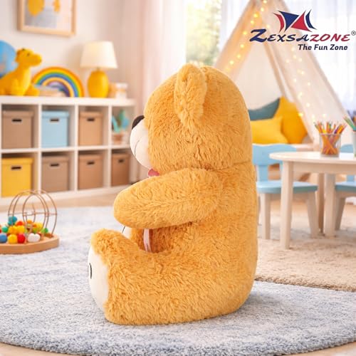 Image of ZEXSAZONE Toy Cute I Smile Soft Teddy Colored Huggable Bear | 32 cm | Plushie Soft Toys for Kids | Plush Soft Toys for Baby Boys and Girls Kids - Teddy | Best Valentine Gift (Brown)