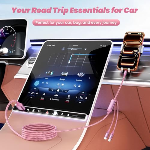 Image of 3 in 1 Multi Charging Cable for Multiple Devices with 2 USB-C /IP, 2Pack4FT