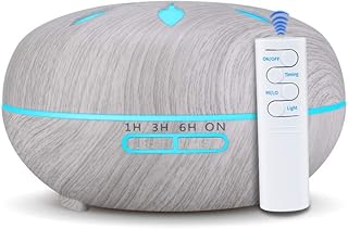 JANRSTIC Diffuseurs D'huiles Essentielles Humidificateur D'aromathérapie à Ultrasons pour Chambre à Coucher, Bureau, Minuterie et Interrupteur de Sécurité à Arrêt Automatique (White)