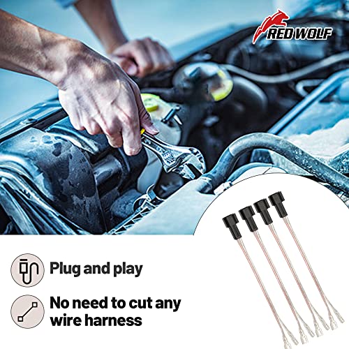 Red Wolf Car Speaker Wiring Harness Connector Adapter Fit Ford F150 Edge Escape, Lincoln Navigator Town Car, Mazda 3/5/6 1998-2011 Mount Aftermarket Front Rear Door Speaker Wire Cable Plug 4 Pcs #TOP1