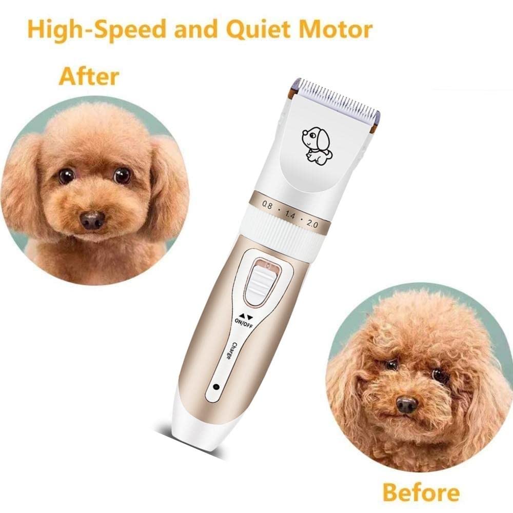 INF Wireless silent dog trimmer with accessories Gold/White - Image 2