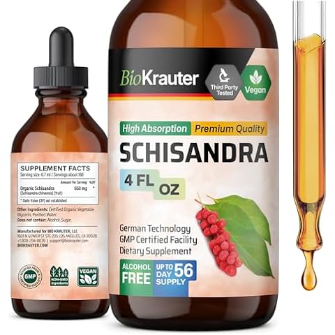 BIO KRAUTER Schisandra Berry Drops - Natural Schisandra Supplement for Mood Support - Alcohol Free Schisandra Extract - Schisandra Chinensis Sugar Free - Vegan Schisandra Tincture 4 Fl.Oz. Cover