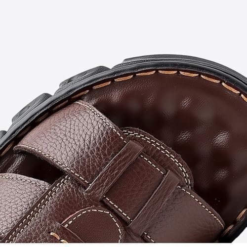 Premium Comfort Cut Out Leather Flip-back Convertible Outdoor Sandals Sildes Summer Slippers For Men Indoor Footwear3