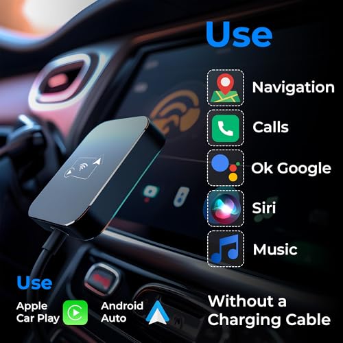 Image of Autofy K1F Wireless Apple CarPlay Android Auto Adapter - Fast Connect & Auto Reconnect - High Performance Device for All Cars & iOS Android Mobile Phones - Easy Setup for iOS Android Bluetooth 5.3