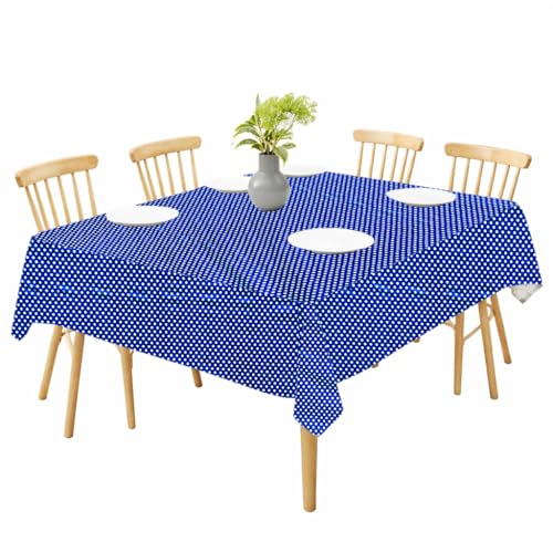 Image of Waterproof Dining Table Cover | PVC Table Protector | Dustproof Spill Proof Cover for Home & Kitchen (polka-13, 40x60 Inches (4 Seater))
