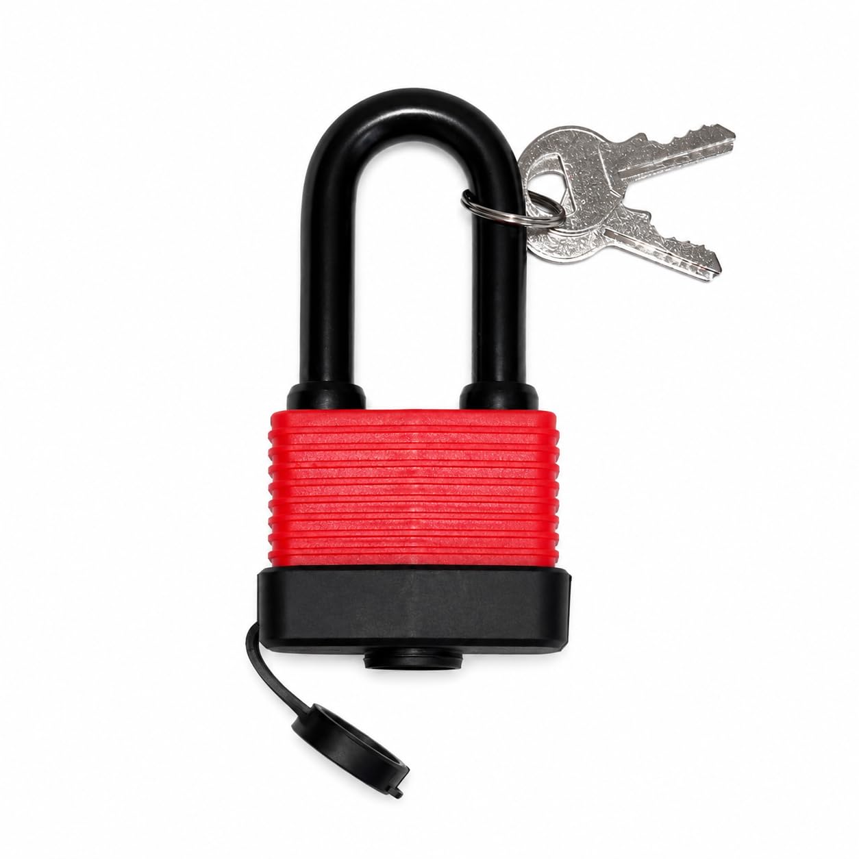 Long Shackle Heavy Duty Weatherproof Padlock 50 mm, High Outdoor Security Steel Shackle, Garage Fence Includes 2 Keys