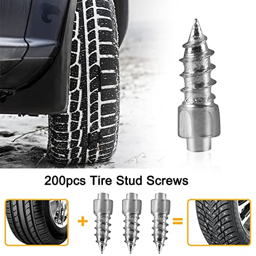 Aupartuds 12Mm Tire Studs For Atv, 200Pcs Carbide Screw Anti-Slip Studs For Suv,Motorbike,Motorcycle,Dirt Bike,Tractor,Snowblower Reusable Anti-Ice Snow Spikes With Installation Sleeve #TOP6