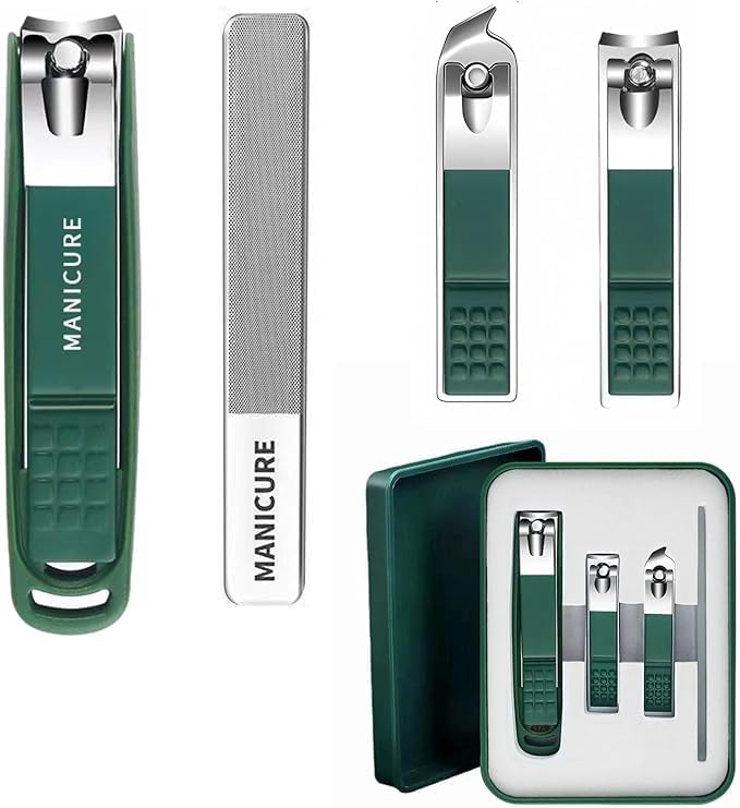 4pcs Nail Clipper Set Professional Stainless Steel Toenail Care Kit Includes Nail Clippers Nail File Household Nail Tool