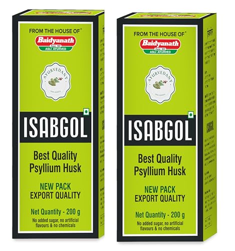 Image of Baidyanath Ayurvedant Isabgol (Psyllium Husk) Powder | Chemical Free | No Added Sugar Or Artificial Flavour | 400 g (Pack of 2 x 200 g)