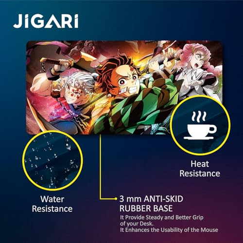 Image of Extended Anime Large Mouse Pad (11 x 23 Inch) | Gaming Mousepad for Laptop, Desktop & Keyboard | Smooth Surface | Anti-Slip Rubber Base (Demon - P70)