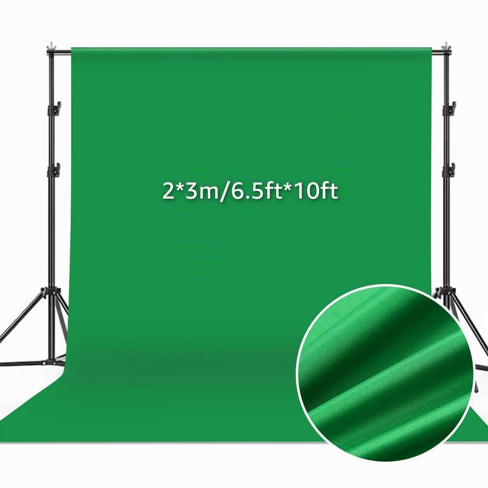 Andoer Telo Verde Green Screen 2x3m, Supporto e Morsetti per Fotografia e Video