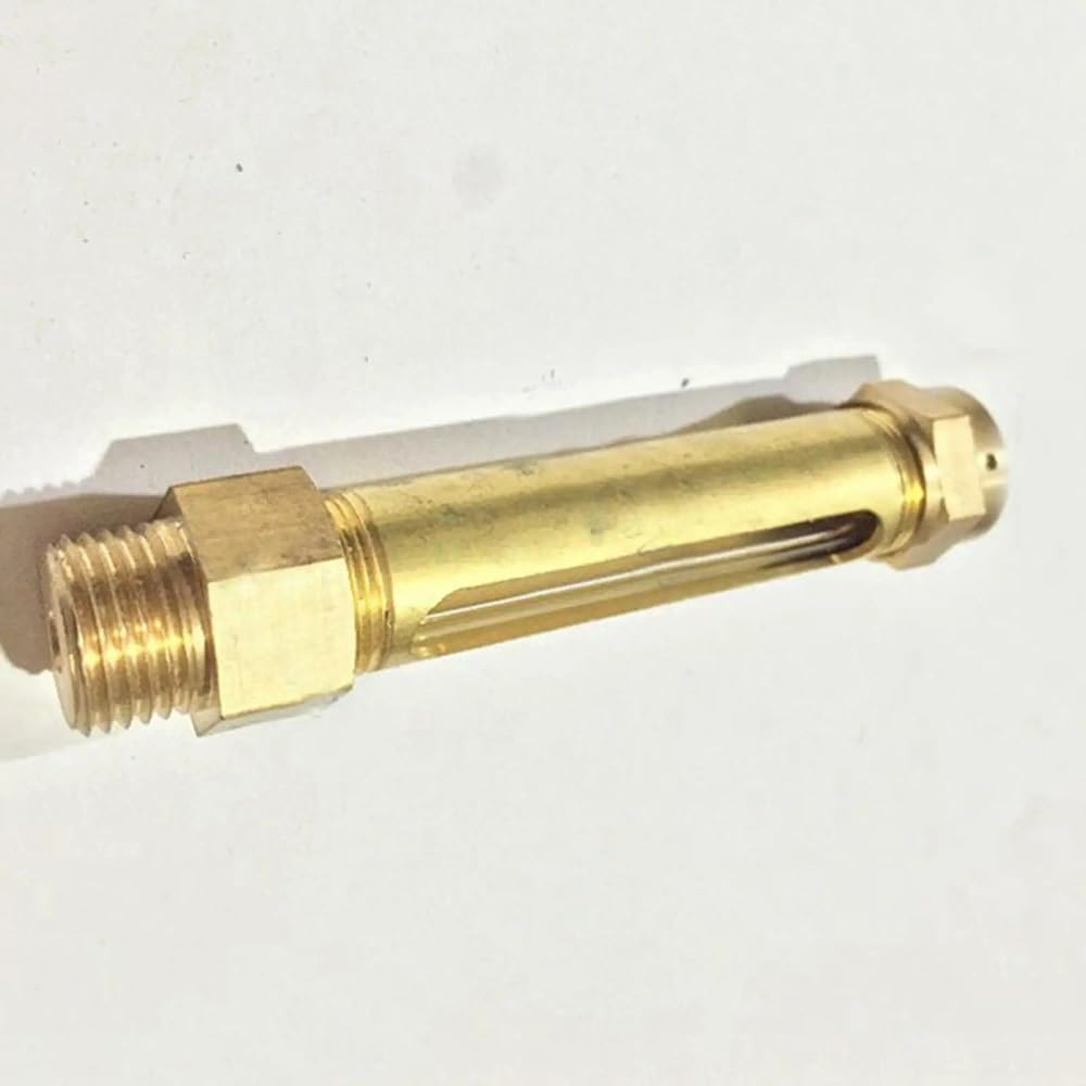 Indicatore Di Livello Dell'olio, Lunghezza 80/100/150/200mm M10 M12 M16 1/4" 3/8" 1/2" BSP Dispositivi Di Lubrificazione Indicatore Di Livello Dell'olio In Ottone Vetro Di Ispezione For Vaschetta For