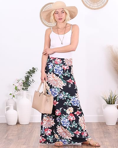 Image of Popana Long Maxi Skirt for Women, Flowy Long Skirts for Women | High Waisted Soft Trendy Rayon, Sundress Convertible Skirt, Long Length Bodycon Maxi Skirt, Petite and Plus Size