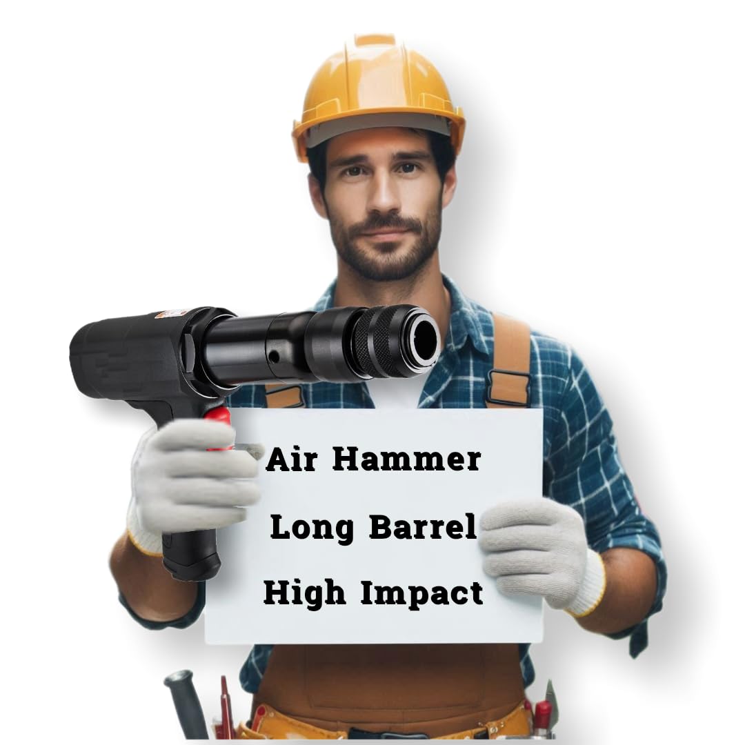 Extreme Power 4-Inch Long Barrel Air Hammer Compatible with CHIEF Models - Anti-Vibration, Quick-Connect Chuck - Professional Grade for Auto Repair & Industrial Use