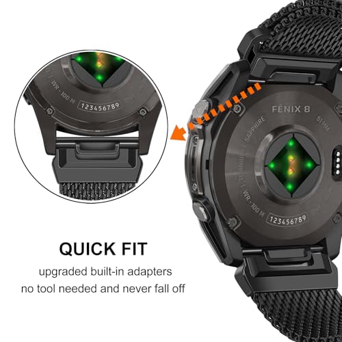 Correa Milanesa de acero para reloj Garmin 26 mm miniatura 2
