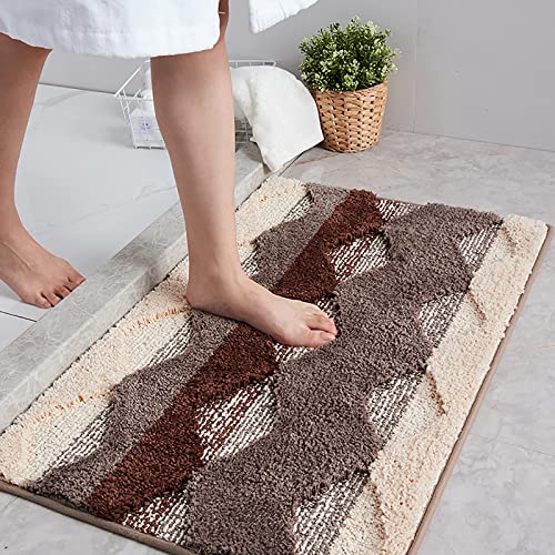 SAZDFY Microfibra Baño Alfombra,Suave Grueso Felpa Alfombra De Baño Cómoda Cormorán Moñudo Alfombra De Baño,Cormorán Moñudogy Antideslizante Ducha Estera Sin Derramamiento-Café 60x90cm(24x35inch) Cover
