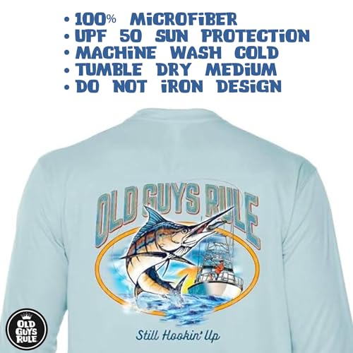 OLD GUYS RULE Men's UPF 50+ Sun Protection Long Sleeve Fishing Shirt, Still Hookin' Up - Funny Father's Day, Birthday Gift3