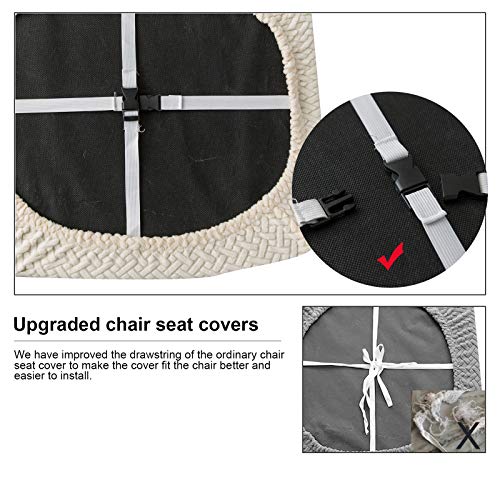 Genina Waterproof Seat Covers for Dining Room Chairs Covers Dining Chair seat Covers Kitchen Chair Covers slipcovers (Beige, 2 Pcs) - Image 4